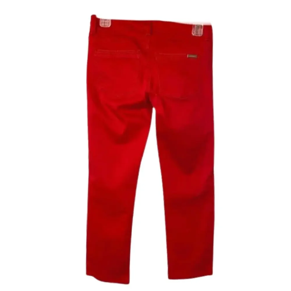 White House Black Market Womens Slim Crop Red Jeans sz 00 - Picture 4 of 7